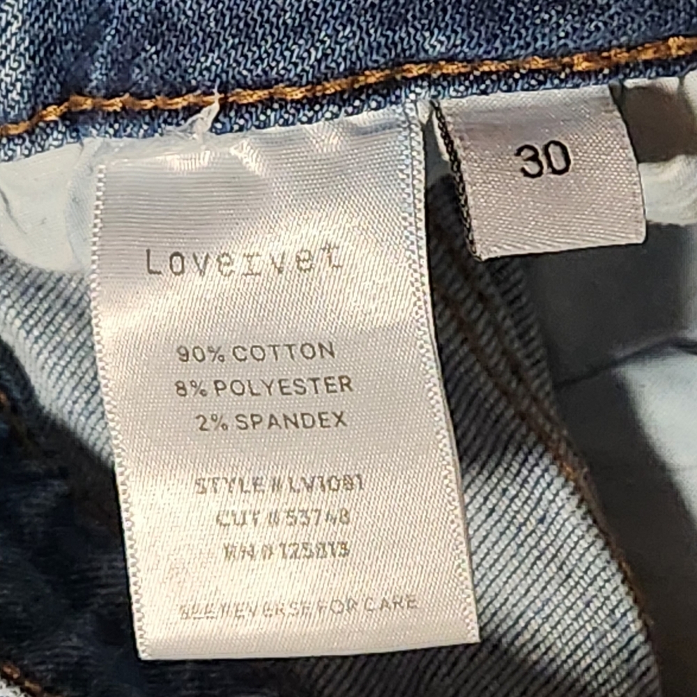 Lovervet by Vervet  Womens Sz 30 Jeans Distressed Hi Rise Ankle Straight Stretch - Picture 8 of 9